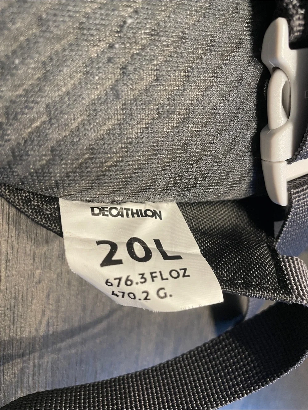 Quechua Black Backpack with Gray Straps